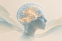 Illustration éditoriale sobre d'un cerveau humain évoquant le calme et le bien-être