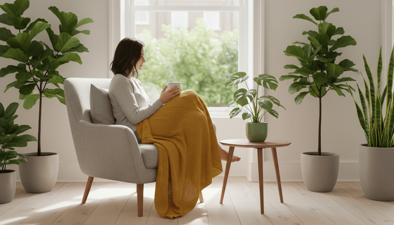 Personne assise de profil près d'une fenêtre lumineuse pendant une séance d'hypnose en accompagnement de la dépression