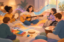 Accompagnement en musicothérapie : instruments et ambiance sonore apaisante pour soutenir la communication